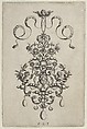 Vertical Panel with Design for a Pendant, from Ars His Myronis Nobilis Effingitus Pagellulis, Paul Birckenhultz  German, Engraving