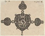 Design for a Heart-Shaped Brooch, Johann Theodor de Bry Netherlandish, Engraving and blackwork