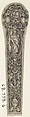 Design for a Knife Handle with the Personification of Prudence, Johann Theodor de Bry Netherlandish, Engraving and blackwork