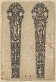 Design for Knife Handles with Personifications of Peace and Faith, Johann Theodor de Bry Netherlandish, Engraving and blackwork
