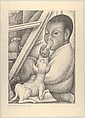 Boy with Chihuahua, Diego Rivera  Mexican, Lithograph