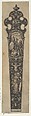 Design for a Knife Handle with a Memento Mori, Johann Theodor de Bry  Netherlandish, Engraving and blackwork