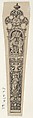 Design for a Knife Handle with a Couple Holding Hands, Johann Theodor de Bry Netherlandish, Engraving and blackwork