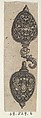 Design for a Brooch with Two Heart-Shaped Pieces, Theodor de Bry  Netherlandish, Engraving and blackwork