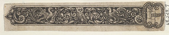 Reverse Copy of a Design for a Buckle with an Owl, Theodor de Bry  Netherlandish, Engraving and blackwork