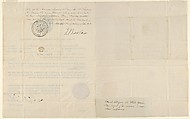 Charles Saint-Mémin's American Passport, Issued to Charles B. J. F. de Saint-Mémin (French, Dijon 1770–1852 Dijon), Letterpress and pen and ink