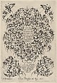 Title Plate with Goldsmiths' Bouquet, from "Livre de Toutes Sorte de Feuilles Pour Servir a l'Art d'Orfeburie", Jacques Caillard  French, Engraving