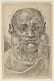Mask of a Bald Man with Tufty Sideburns, from "Divers Masques", François Chauveau  French, Etching