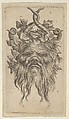 Satyr Mask with Hooked Horns and an Ivy Wreath, from "Divers Masques", François Chauveau  French, Etching