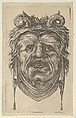 Satyr Mask with Curled Horns, Leafy Eyebrows and a Cloth Hanging Beneath the Chin, from "Divers Masques", François Chauveau  French, Etching
