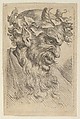 Satyr Mask with a Crown of Ivy, Facing Right, from "Divers Masques", François Chauveau  French, Etching