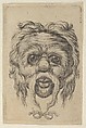 Mask with a Long Mustache Tied with a Ribbon Beneath the Chin, from "Divers Masques", François Chauveau  French, Etching