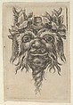 Satyr Mask with a Spiral-Shaped Beard and Ivy Grouped Around Each Horn, from "Divers Masques", François Chauveau  French, Etching