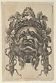 Mask with a Wreath of Laurels and a Wreath of Oak Leaves, Seen from Below, from "Divers Masques", François Chauveau  French, Etching
