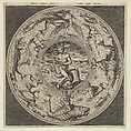 Design for a Plate with Arion Riding a Dolphin in a Medallion Bordered by Sea Monsters, Adriaen Collaert Netherlandish, Engraving