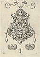 Design for the Verso of a Pendant with an Oval Motif Between Strapwork, Jan Collaert I  Netherlandish, Engraving and blackwork; second state of two (New Hollstein)