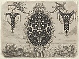 Oval Pendant or Case and Two Bezel Designs, Giovanni Battista Costantini Italian, Blackwork and Engraving