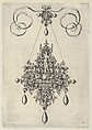 Pendant Design with Winged Victory Holding a Laurel Wreath, Jan Collaert I Netherlandish, Engraving; second state of two (New Hollstein)
