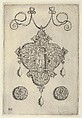 Pendant Design with Mars Standing in a Niche, Jan Collaert I  Netherlandish, Engraving; second state of three (New Hollstein)