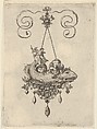 Pendant Design with a Fish Carrying Tobias and the Angel, Adriaen Collaert Netherlandish, Engraving; second state of two (New Hollstein)