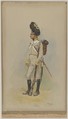 A Standing Grenadier of the Municipal Guard, Edouard Detaille  French, Watercolor over traces of graphite, heightened with white
