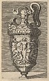 Vase with Two Winged Figures Draping a Term, René Boyvin  French, Engraving