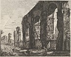 View of Nero's aqueduct, Rome, Luigi Rossini  Italian, Etching