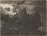 The Large Rock at the River, Allart van Everdingen  Dutch, Etching, drypoint, and mezzotint; fourth state of five