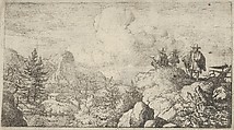 The Draftsman at the Rock, Allart van Everdingen  Dutch, Engraving; third state of four