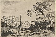 The Ruinous Hut, Allart van Everdingen Dutch, Engraving; second state of three
