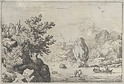 The Rock in the Middle of the River, Allart van Everdingen Dutch, Engraving; second state of three