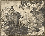 The Straw Hut Seen from Behind, Allart van Everdingen Dutch, Engraving; third state of three