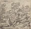 The Hamlet on the Mountain Side, Allart van Everdingen  Dutch, Etching; first state of four