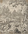 The Waterfall, Allart van Everdingen Dutch, Engraving; third state of three