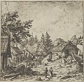 The Hamlet on the Montainous Ground, Allart van Everdingen Dutch, Engraving; fourth state of four