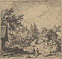 The Hamlet on Mountainous Ground, Allart van Everdingen Dutch, Etching; fourth state of four