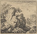 The Large Rock, Allart van Everdingen Dutch, Etching; fourth state of four