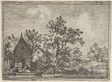 The Two Barrels before a Hut, Allart van Everdingen  Dutch, Engraving; first state of four