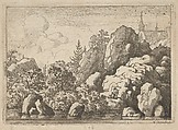 The Church on the Hill, Allart van Everdingen Dutch, Engraving; third state of four