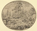 The Landscape with the Wooden Bridge, Allart van Everdingen Dutch, Engraving; fourth state of four