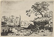 The Ruinous Hut, Allart van Everdingen Dutch, Engraving; second state of three