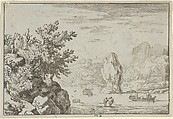 The Rock in the Middle of the River, Allart van Everdingen Dutch, Engraving; third state of three