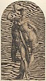 Mercury Abducting Psyche (view with Psyche from behind), from a set of three views of the sculpture, Jan Muller  Netherlandish, Engraving; state indeterminate