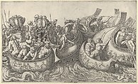 Naval Battle, from "Speculum Romanae Magnificentiae", Master of the Die  Italian, Engraving