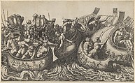 Naval Battle, from "Speculum Romanae Magnificentiae", Master of the Die  Italian, Engraving