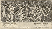 Sacrifice to Priapus, from "Speculum Romanae Magnificentiae", Master of the Die Italian, Engraving