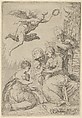 The Mystic Marriage of St. Catherine, Marco Angolo del Moro Italian, Etching