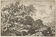 The Two Peasants Seated on the Hill, Allart van Everdingen  Dutch, Engraving; third state of three