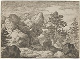 The Pointed Rock, Allart van Everdingen  Dutch, Engraving; third state of three