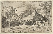 The Wheel underneath the Haybarn, Allart van Everdingen  Dutch, Engraving; second state of three
